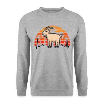 Ziegen Herzschlag Ziegenwirt Ziege - Unisex Pullover - Weißgrau meliert - Vorne - Alina (178cm) & Michal (187cm)
