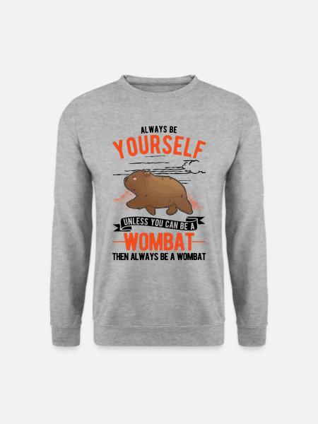 Always be yourself Wombat - Unisex Pullover - Weißgrau meliert