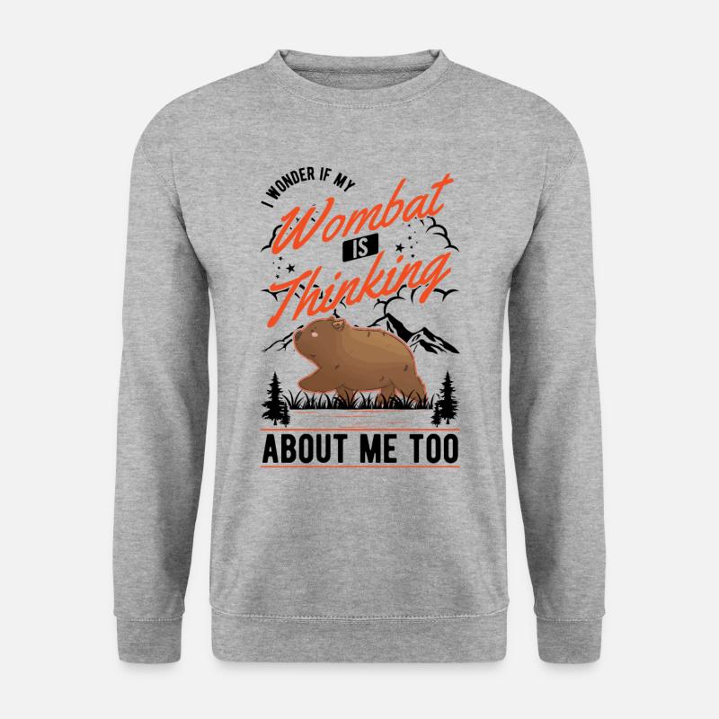 Wombat Geschenk - Unisex Pullover - Weißgrau meliert