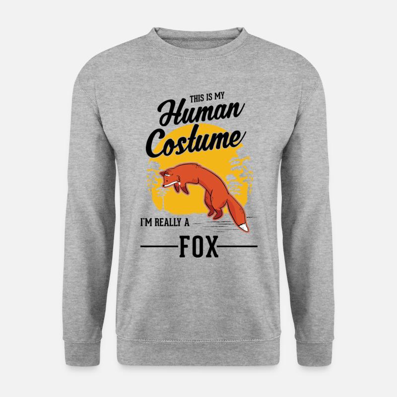 Fuchs Geschenk Rotfuchs - Unisex Pullover - Weißgrau meliert