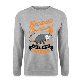 Parce que les opossums sont vraiment géniaux - Sweat-shirt Unisexe - gris chiné - Devant - Alina (178cm) & Michal (187cm)