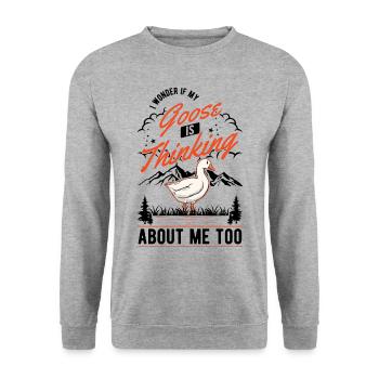 Oies cadeau oie éleveur oie oie - Sweat-shirt Unisexe - gris chiné - Devant - Alina (178cm) & Michal (187cm)