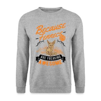 Parce que les Fennecs sont vraiment géniaux Fennek - Sweat-shirt Unisexe - gris chiné - Devant - Alina (178cm) & Michal (187cm)