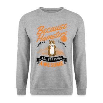 Hamster Gift Dwarf Hamster Gold Hamster - Unisex Sweatshirt - salt & pepper - Front - Alina (178cm) & Michal (187cm)