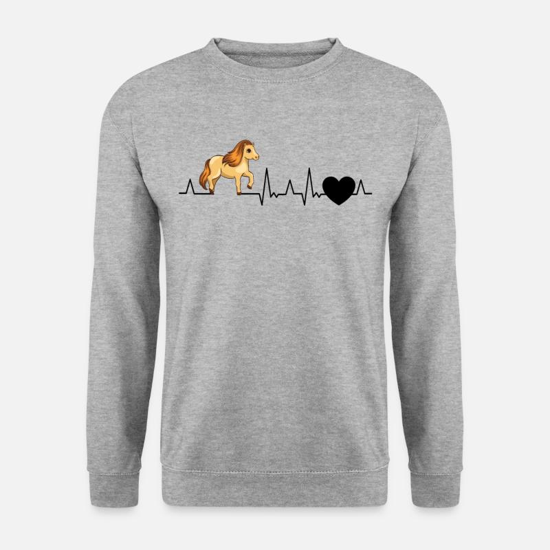 Shetland Pony Herzschlag - Unisex Pullover - Weißgrau meliert