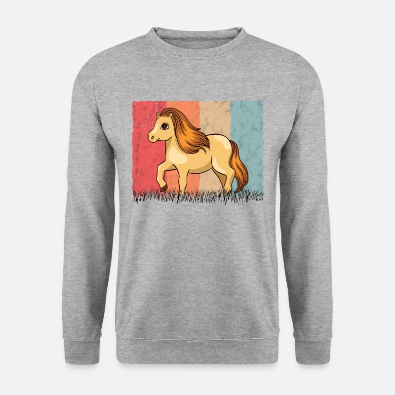 Shetland Pony Retro - Unisex Pullover - Weißgrau meliert
