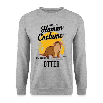 Otter Human CostumeOtter Sea Otter - Unisex Sweatshirt - salt & pepper - Front - Alina (178cm) & Michal (187cm)
