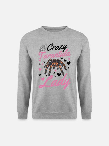 Verrückte Tarantel Frau - Unisex Pullover - Weißgrau meliert