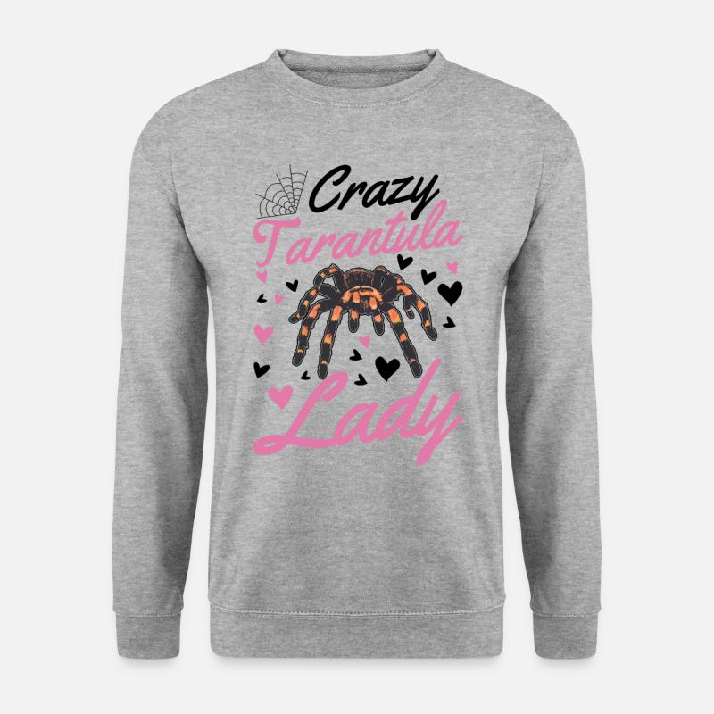 Verrückte Tarantel Frau - Unisex Pullover - Weißgrau meliert