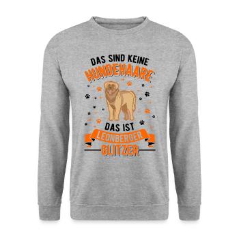 Leonberger Glitzer - Unisex Pullover - Weißgrau meliert - Vorne - Alina (178cm) & Michal (187cm)