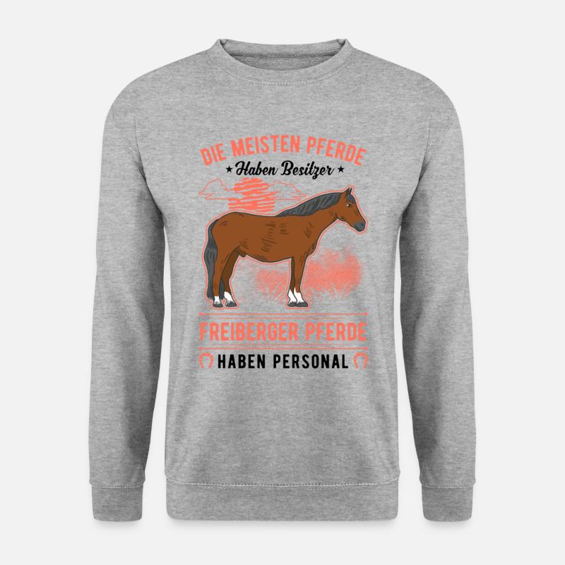 Freiberger Pferd Personal - Unisex Pullover - Weißgrau meliert
