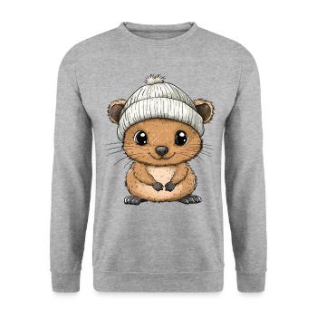Quokka mignon mignon bébé enfants animal dessin animé - Sweat-shirt Unisexe - gris chiné - Devant - Alina (178cm) & Michal (187cm)