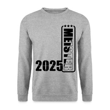 Meister 2025 - Unisex Pullover - Weißgrau meliert - Vorne - Alina (178cm) & Michal (187cm)