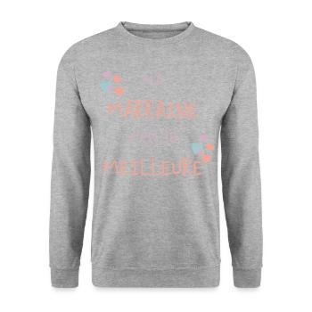 Ma marraine c'est la meilleure - Sweat-shirt Unisexe - gris chiné - Devant - Alina (178cm) & Michal (187cm)