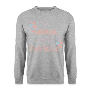 Ma marraine c'est la plus belle - Sweat-shirt Unisexe - gris chiné - Devant - Alina (178cm) & Michal (187cm)
