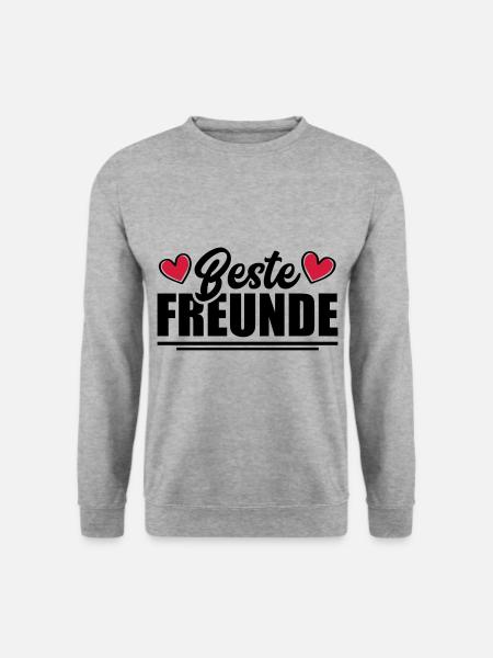 Beste Freunde Freundschaft - Unisex Pullover - Weißgrau meliert