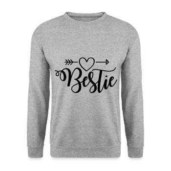 La bête coeur Amitié - Sweat-shirt Unisexe - gris chiné - Devant - Alina (178cm) & Michal (187cm)