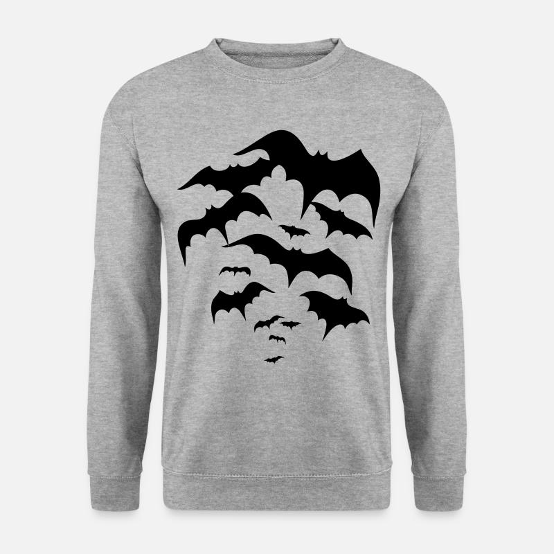 Fledermäuse, bats, Vampire, Dracula - Unisex Pullover - Weißgrau meliert