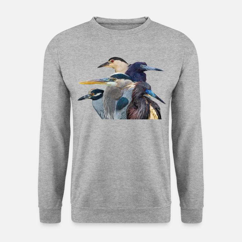 Reiher - Unisex Pullover - Weißgrau meliert