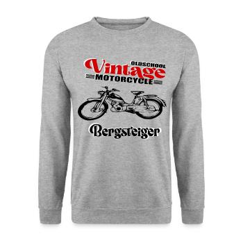 Bergsteiger MD 25 Mofa Kult - Unisex Pullover - Weißgrau meliert - Vorne - Alina (178cm) & Michal (187cm)
