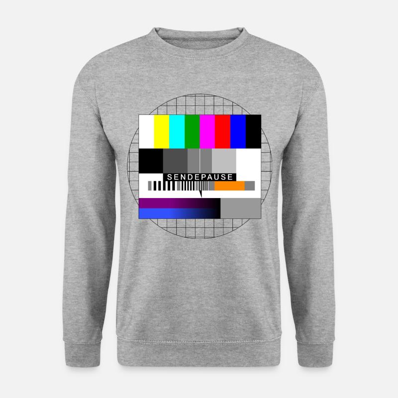 Sendeschluss Sendepause Testbild - Unisex Pullover - Weißgrau meliert