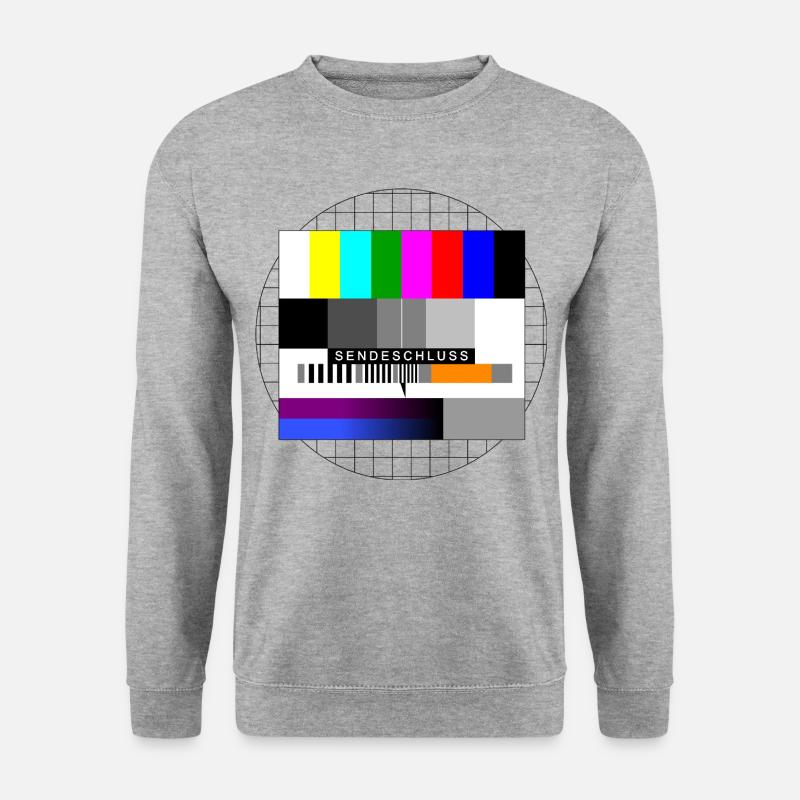 Sendeschluss Sendepause Testbild - Unisex Pullover - Weißgrau meliert