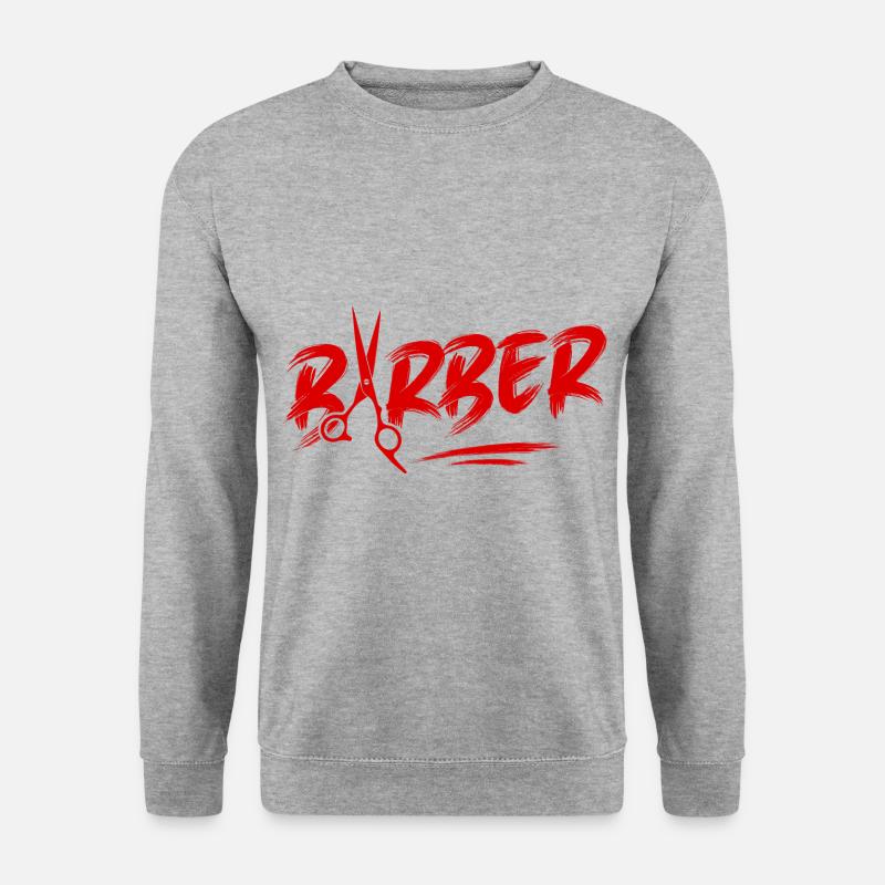 Barber Friseur Symbol - Unisex Pullover - Weißgrau meliert