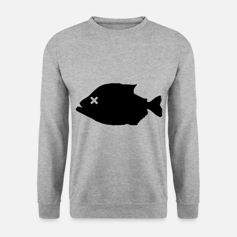 Piranha Fisch - Unisex Pullover - Weißgrau meliert