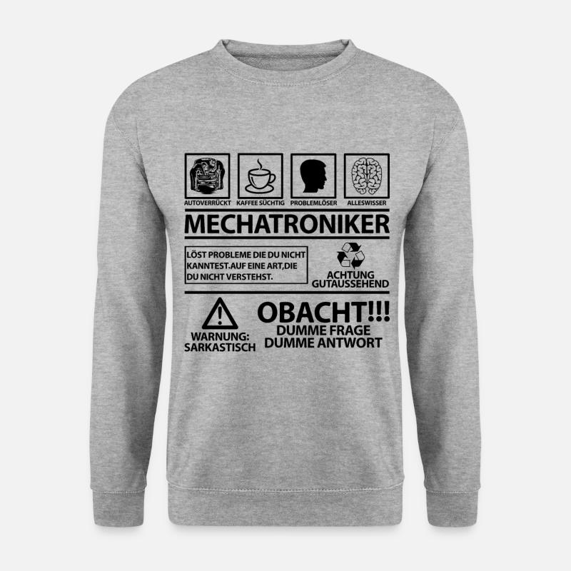 KFZ Mechatroniker Meister Sprüche lustiger Spruch - Unisex Pullover - Weißgrau meliert