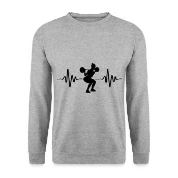 fitness fille squats puls - Sweat-shirt Unisexe - gris chiné - Devant - Alina (178cm) & Michal (187cm)