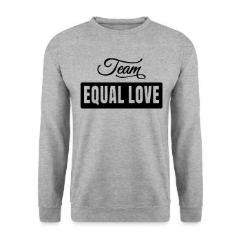 Team Equal Love - Unisex Pullover - Weißgrau meliert - Vorne - Alina (178cm) & Michal (187cm)