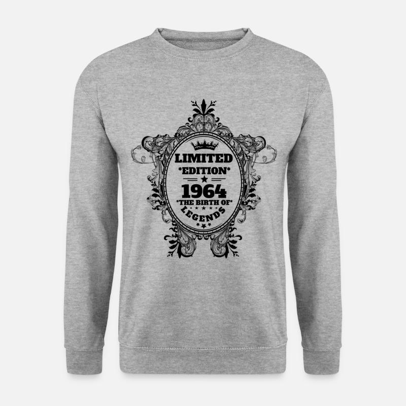 1964 - Unisex Pullover - Weißgrau meliert