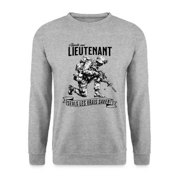 Appelle-moi Lieutenant - Sweat-shirt Unisexe - gris chiné - Devant - Alina (178cm) & Michal (187cm)