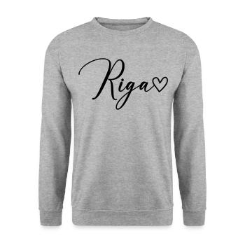 Police de Riga - Sweat-shirt Unisexe - gris chiné - Devant - Alina (178cm) & Michal (187cm)