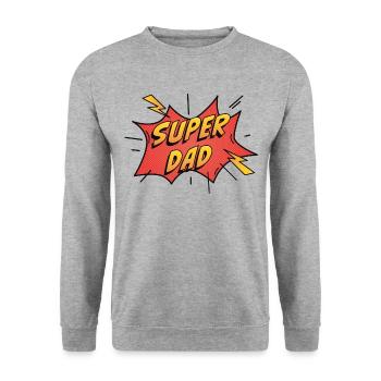 Super Dad - Unisex Sweatshirt - salt & pepper - Front - Alina (178cm) & Michal (187cm)