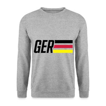 germany flag germany team - Unisex Sweatshirt - salt & pepper - Front - Alina (178cm) & Michal (187cm)
