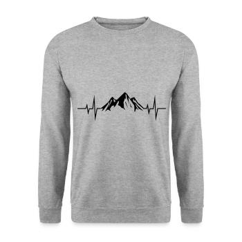 Berge puls Symbol frequenz - Sweat-shirt Unisexe - gris chiné - Devant - Alina (178cm) & Michal (187cm)