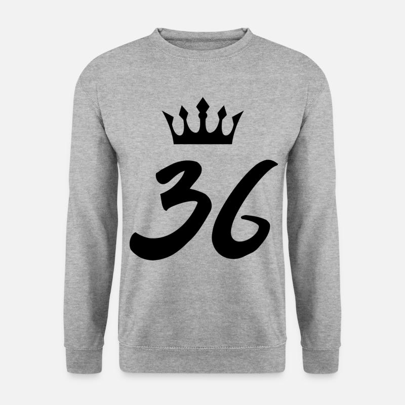 36 Number crown - Unisex Sweatshirt - salt & pepper