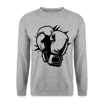 Gants de boxe Symbole Boxe Boxe - Sweat-shirt Unisexe - gris chiné - Devant - Alina (178cm) & Michal (187cm)
