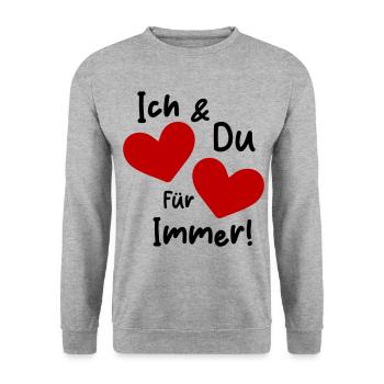 Me and you forever in love - Unisex Sweatshirt - salt & pepper - Front - Alina (178cm) & Michal (187cm)