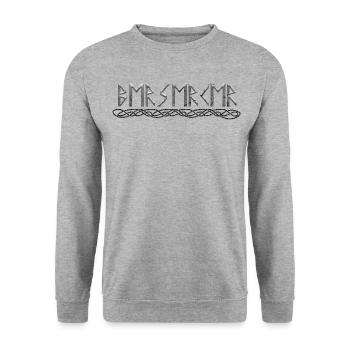 Berserker Écriture Runique, Futhark, Viking, Nordique - Sweat-shirt Unisexe - gris chiné - Devant - Alina (178cm) & Michal (187cm)