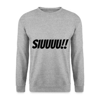 SIUUUU SIUU SIUUUU - Unisex Sweatshirt - salt & pepper - Front - Alina (178cm) & Michal (187cm)