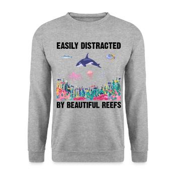 Récifs Océan Mer Biologiste Marin Plongeur Plongeurs - Sweat-shirt Unisexe - gris chiné - Devant - Alina (178cm) & Michal (187cm)