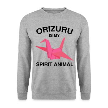 Conception d'origami Kirigami coloré - Sweat-shirt Unisexe - gris chiné - Devant - Alina (178cm) & Michal (187cm)