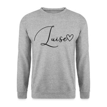 Luise Surname First Name Girl - Unisex Sweatshirt - salt & pepper - Front - Alina (178cm) & Michal (187cm)