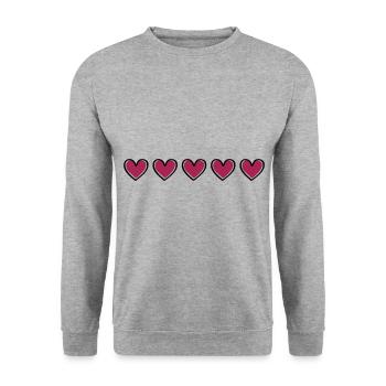 herzen symbol love herz - Unisex Pullover - Weißgrau meliert - Vorne - Alina (178cm) & Michal (187cm)