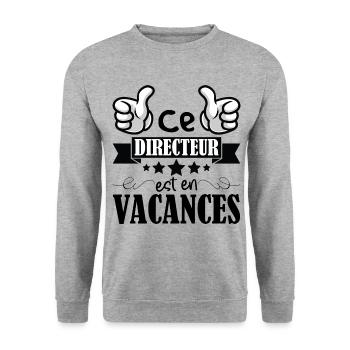 Ce Directeur Est En Vacances Cadeau Ecole - Sweat-shirt Unisexe - gris chiné - Devant - Alina (178cm) & Michal (187cm)