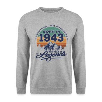 Legends are born in 1943 - Unisex Sweatshirt - salt & pepper - Front - Alina (178cm) & Michal (187cm)