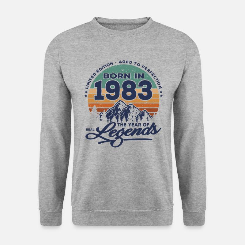 Legenden werden 1983 geboren - Unisex Pullover - Weißgrau meliert