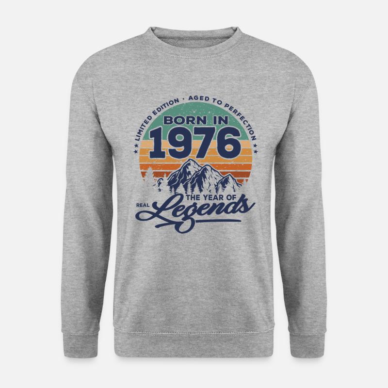 Legenden werden 1976 geboren - Unisex Pullover - Weißgrau meliert